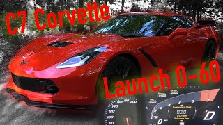 Stock C7 launch 0-60 | 2016 C7 Corvette Z51 launch control