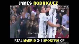 Gol de Morata Asistencia de James - Real Madrid  2-1  Sporting  14/09/ 2016