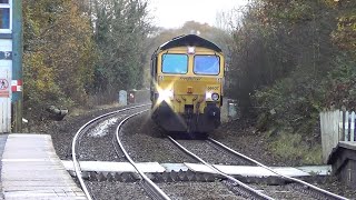 3 Freight Trains at Mobberley 18th November 2023