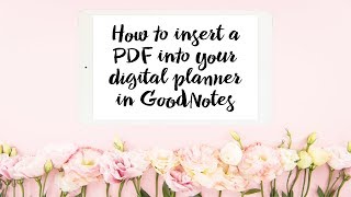 How to Insert a PDF into your GoodNotes Digital Planner