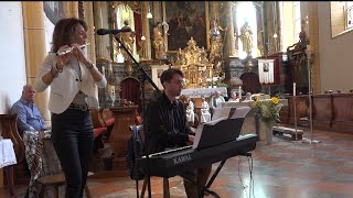 Adrian und Vivian Schumann beim Gottesdienst in Obervellach