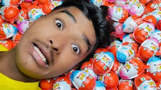 NEW! 200 Colored Glitter Kinder Surprise Eggs Toys Opening A Lot Of Kinder Joy Chocolste ASMR