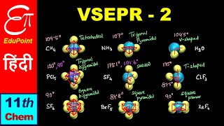 VSEPR Theory - Part 2  🔴  Molecular Structure of some Simple Molecules  🔴  for Class 11 in HINDI