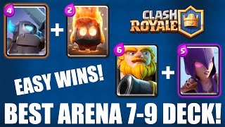 CLASH ROYALE | BEST ARENA 7-9 DECK! | Mini P.E.K.K.A. + Fire Spirits & Royal Giant + Witch!