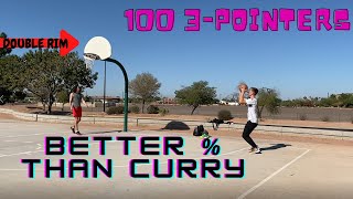 100 3-Point Attempts on a DOUBLE RIM!!!