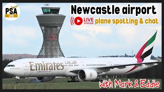 FRIDAY SHOW🔴LIVE Plane spotting🔴'DOWN THE BARREL' runway views @ Newcastle International airport