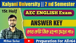 Kalyani University 2nd Semester AECC 2 English Exam Answer Key