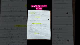 Blood Complete Notes #youtubeshorts #viral