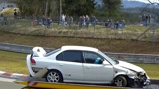 Nürburging Nordschleife Tow Truck Special -  Crashed Cars on Tow Trick Compilation