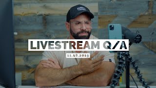 Livestream Q/A 11.18.2019 Vegan diets, Hypertrophy, Being Undertrained, and MORE!