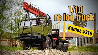 rc toy truck remote control Kamaz 6x6 logging Радиоуправляемый грузовик Камаз 4310 лесовоз