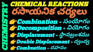 Chemical Reactions Detailed Explanation in Telugu || రసాయనిక చర్యలు | Types of Chemical Reactions ||