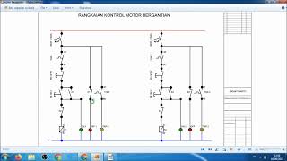 Rangkaian Kontrol  Dua motor listrik bergantian