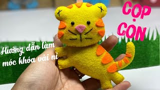 Hướng Dẫn Làm Móc Khóa Vải Nỉ Cọp Con - How To Make A Felt Tiger Keychain - Nhe Huynh Handmade