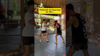 Padwork VS Sparring be like… #ubudmuaythai #muaythai #muaythaibali #combatsport #martialarts