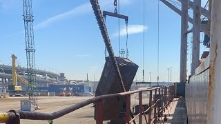 Loading of iron in Bulk carrier Ship Saint Petersburg Russia