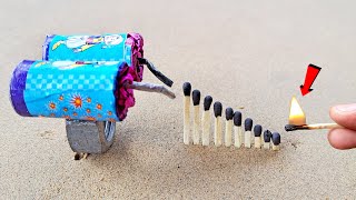 Matchstick Chain Reaction Domino Vs Diwali Crackers Amazing Experiment