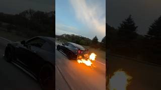 GTR Flame Thrower! | Nissan GTR #burnout #flame #srt #car #gtr #nissangtr #flame #exhaust #supercar