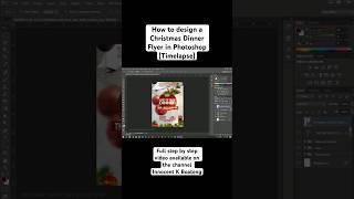 How to Design a CHRISTMAS DINNER FLYER in Photoshop (Timelapse) #shorts