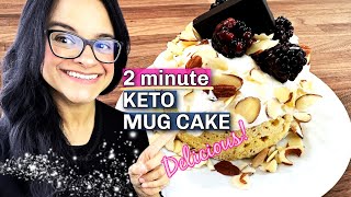 2 minute KETO MUG CAKE | KETO DESSERT | Moist & Delicious! | Easily Decorated | Low Carb