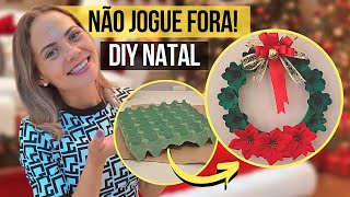 IDEIAS BARATINHAS PARA O NATAL🎄 Guirlanda com CAIXA DE OVOS ✨ Natal 2023