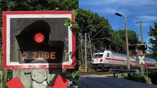 "2 ZÜGE" am Bahnübergang "Allensbach 1"