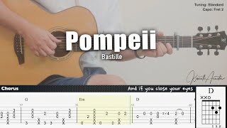 Pompeii - Bastille | Fingerstyle Guitar | TAB + Chords + Lyrics