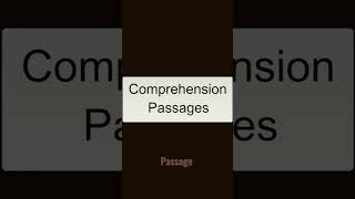 Comprehension Passage