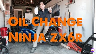 How To Change Oil On Motorcycle (08 Ninja ZX6R)