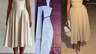 How To Cut a trendy side pleated dress.