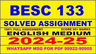 besc 133 solved assignment 2024-25 | besc 133 solved assignment in english 2025 | besc 133 2024-25