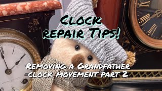 Clock Repair Tip: Removing a Grandfather Clock Movement  #2