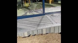 Grey curved composite decking