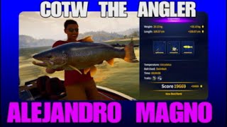 COTW THE ANGLER ALEJANDRO MAGNO PEZ LEGENDARIO UBICACION y EQUIPO AGUAS CLARAS ESPAÑA