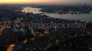 gece istanbul, haliç, gün batımı, şehir manzarası, gülhane, tarihi, drone, flycam, ysv ao 4k 2341