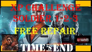 War Commander- TIME ' END /XP CHALLENGE/ SOLDIER 1-2-3/ FREE REPAIR/ ONLY GUS