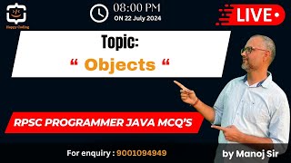 10. RPSC Programmer Java MCQ Solution | Objects MCQ's | RPSC Programmer Java by Manoj Sir