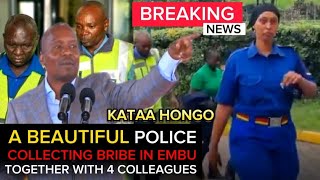 A BEAUTIFUL TRAFFIC POLICE GOT ARRESTED TOGETHER WITH HER COLLEGES COLLECTING BRIBE IN EMBU KENYA