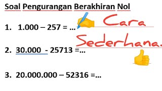 Pengurangan Bilangan berakhiran nol bagi pemula