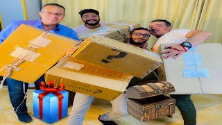 اشترينا  أكبر 5 صناديق 📦 عشوائيه فى العالم  مش هتصدقوا كمية الهدايا الى لاقيناها ؟ مفاجاه