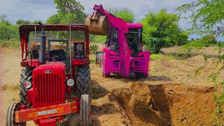 JCB 3dx Backhoe Loading Mud in Mahindra 475 JCB 3dx khudai JCB video JCB miti leveling #jcb #jcb3dx