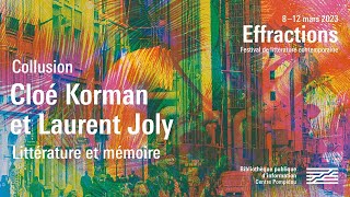 Cloé Korman et Laurent Joly : Littérature et mémoire