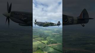 Close formation flight with Supermarine Spitfire #flying #aviation