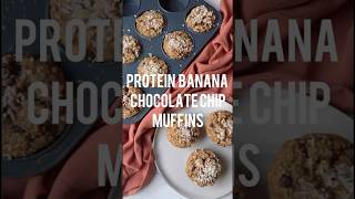 Protein Banana Chocolate Chip Muffins #healthyrecipes #healthybreakfast #healthysnacks