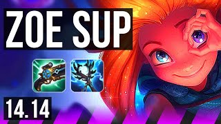 ZOE & Jinx vs LULU & Aphelios (SUP) | 10/1/6, 800+ games, Dominating | VN Master | 14.14