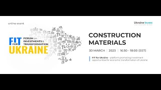 FIT FOR UKRAINE: CONSTRUCTION MATERIALS Part 2 Kyrylo Pesenkov–General Manager, Saint-Gobain Ukraine