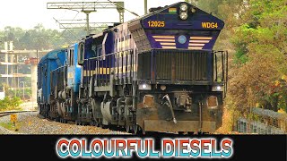 COLOURFUL DIESELS !! NAVY BLUE and BLEED BLUE EMDs | Indian Railways