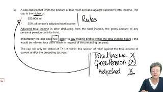 Tax Adjusted Trading Losses – Individuals (part 2) - ACCA Taxation (FA 2022) TX-UK lectures