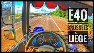 POV Truck Driving // E40 Brussels - Liège // Blinded by the SUN