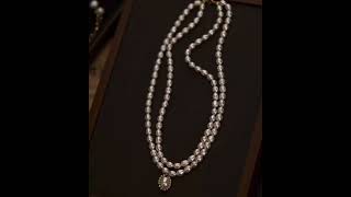 4-5mm double layered freshwater pearl necklace #pearl #trendypearlnecklace #freshwaterpearl